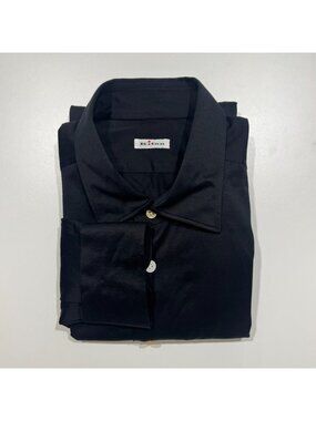 Kiton Mens 100% Cotton Long Sleeve Dress Shirt W/ Pocket Size 17.5/44 Black
